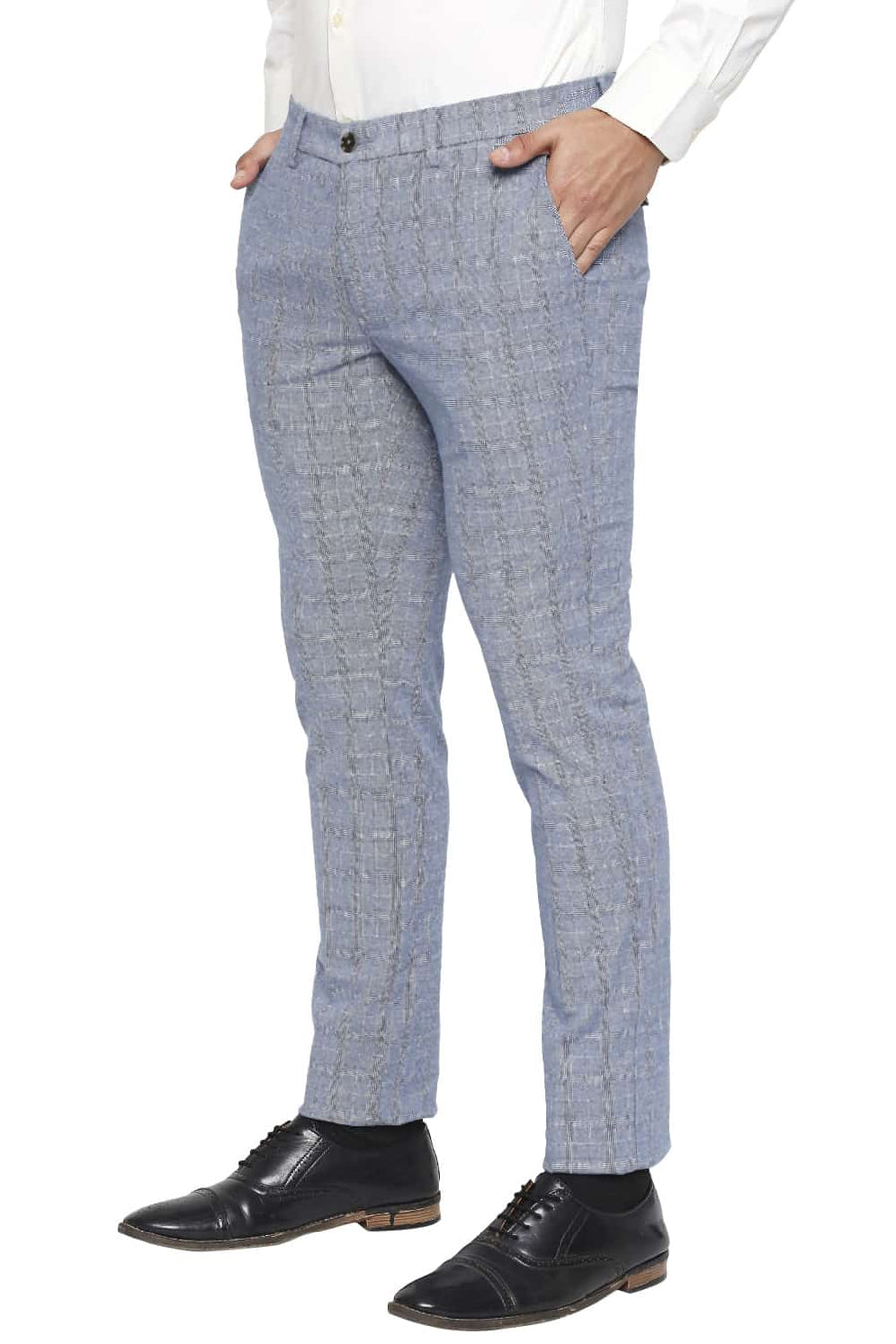 BASICS TAPERED FIT MARLIN BLUE STRETCH TROUSER
