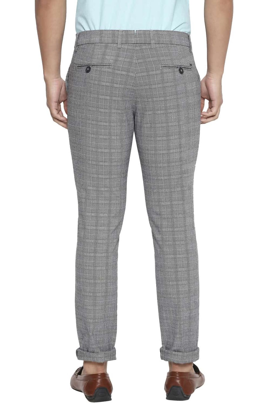 BASICS TAPERED FIT SKY GREY STRETCH TROUSER