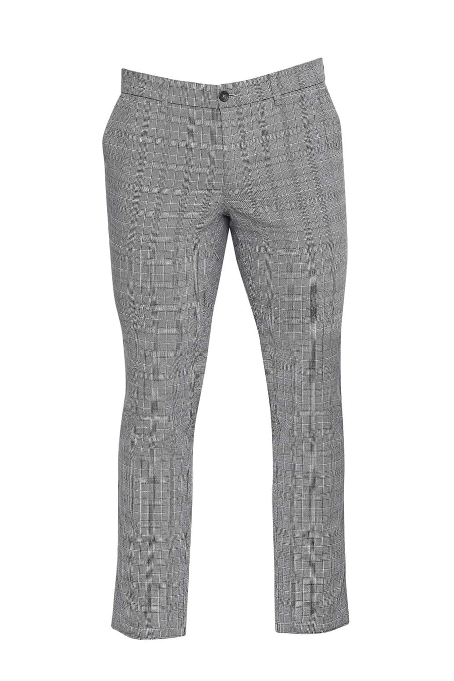 BASICS TAPERED FIT SKY GREY STRETCH TROUSER