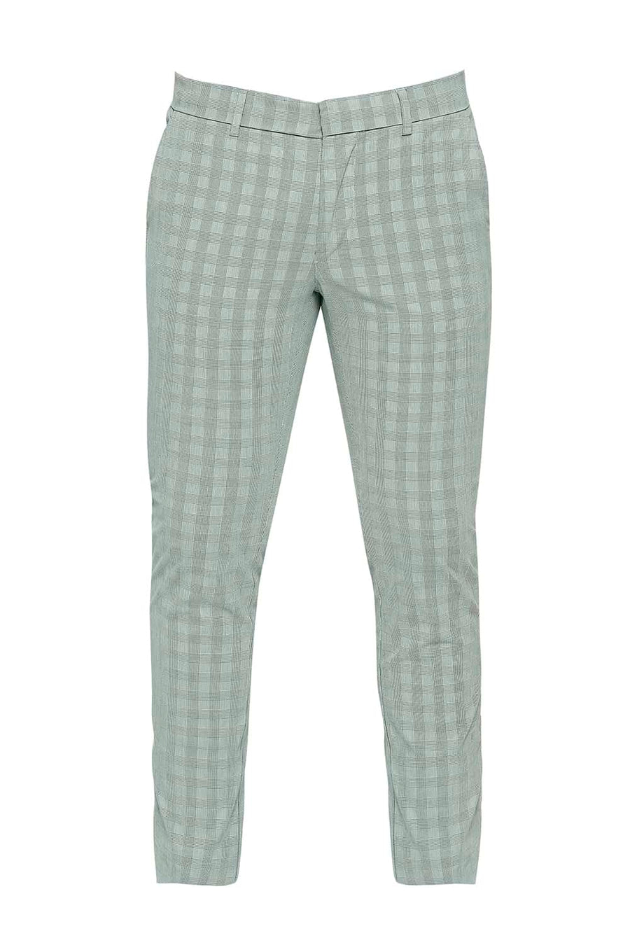 BASICS TAPERED FIT LILY GREEN STRETCH TROUSER