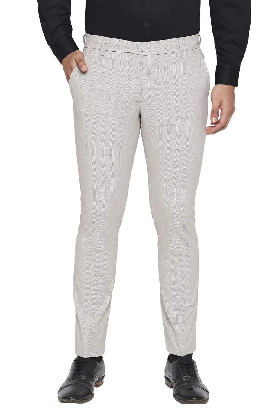 BASICS TAPERED FIT PORPOISE BEIGE STRETCH TROUSER