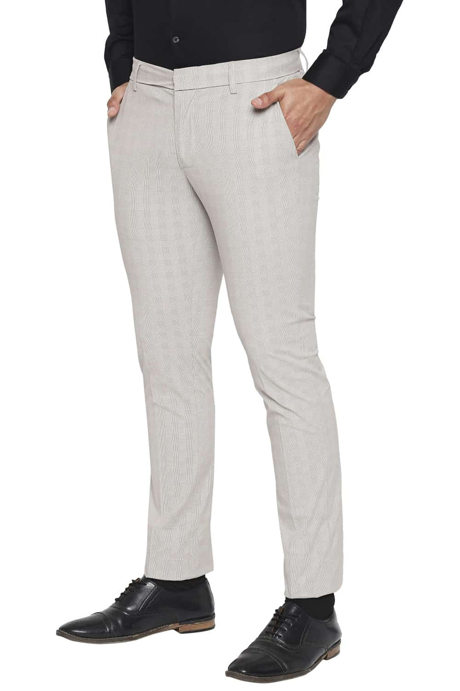 BASICS TAPERED FIT PORPOISE BEIGE STRETCH TROUSER