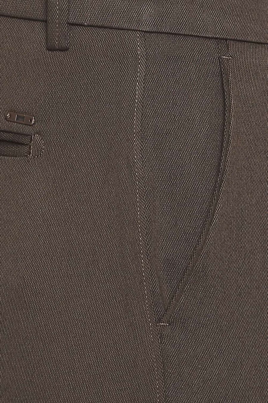 BASICS TAPERED FIT CUB BROWN STRETCH TROUSER
