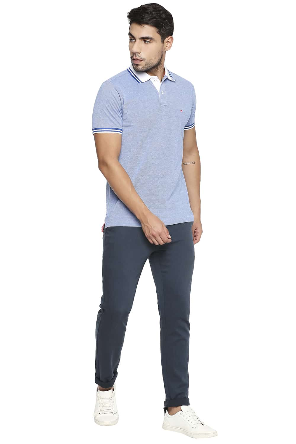 BASICS TAPERED FIT STRETCH TROUSER