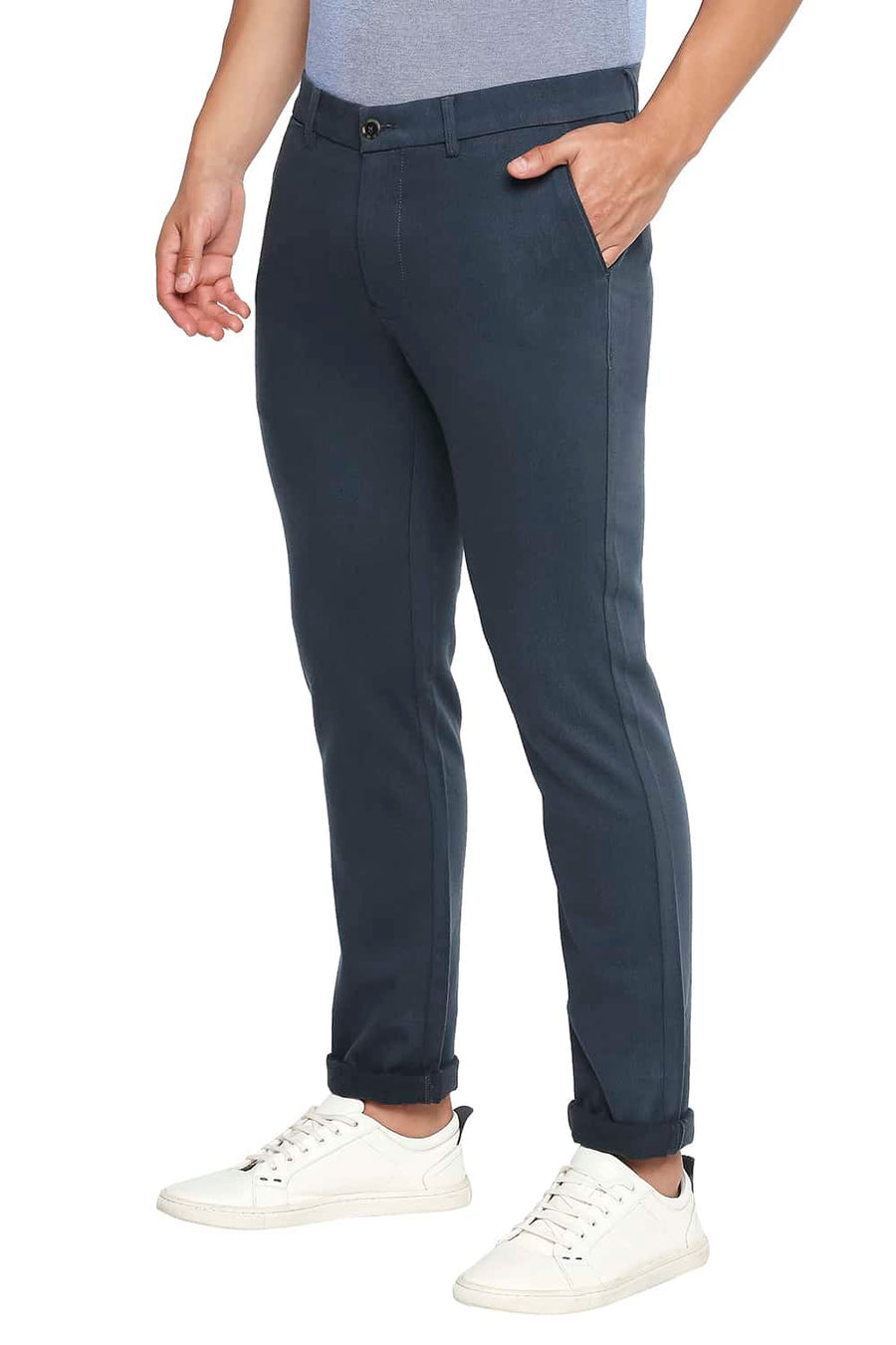BASICS TAPERED FIT ORION BLUE STRETCH TROUSER