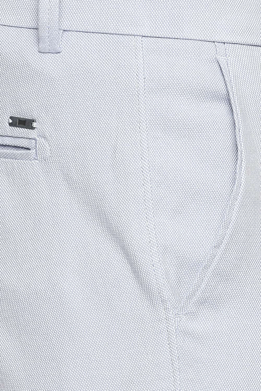 BASICS TAPERED FIT DUSTY BLUE STRETCH TROUSER