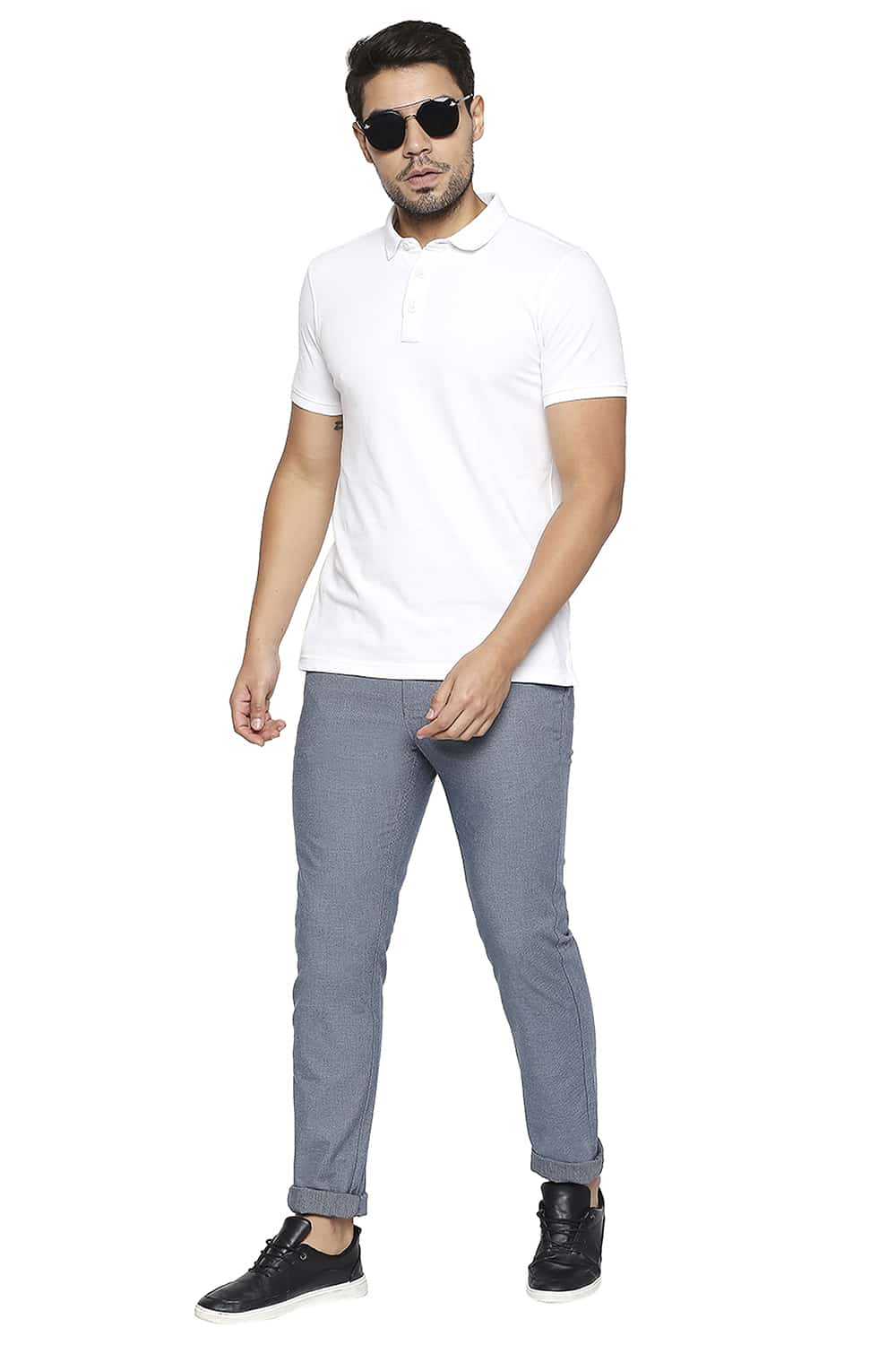 BASICS TAPERED FIT STRETCH TROUSER