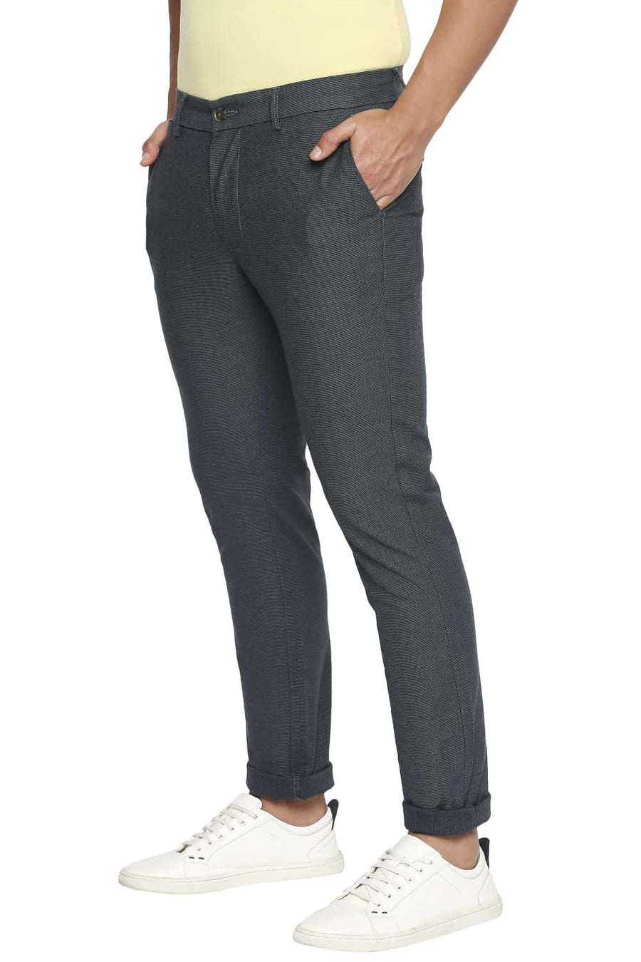 BASICS TAPERED FIT JUNE BUG GREEN STRETCH TROUSER