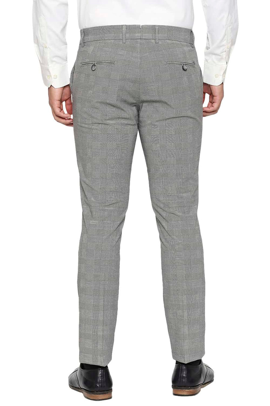 BASICS TAPERED FIT TURBULENCE GREY STRETCH TROUSER