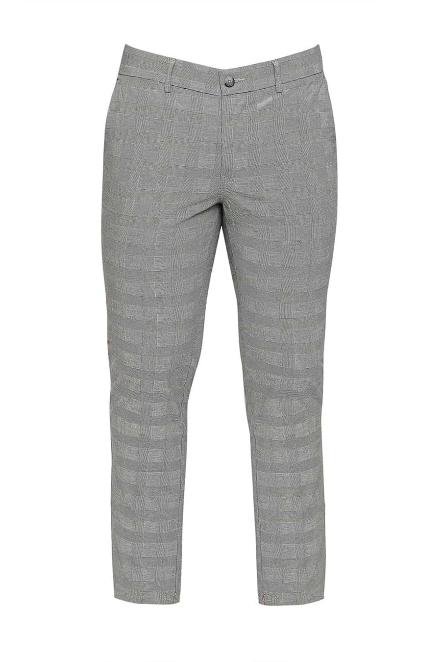 BASICS TAPERED FIT TURBULENCE GREY STRETCH TROUSER