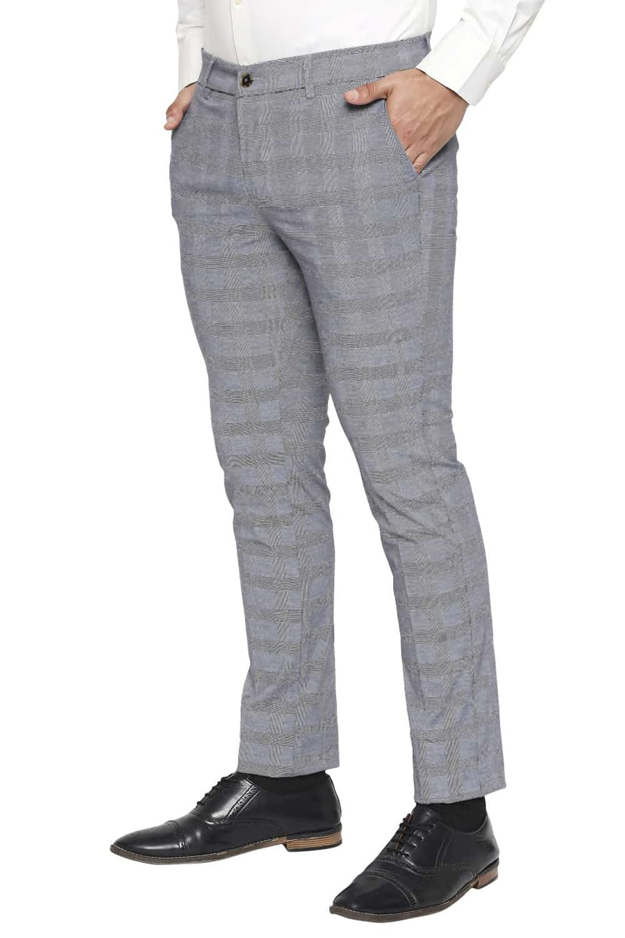 BASICS TAPERED FIT ALLOY NAVY STRETCH TROUSER