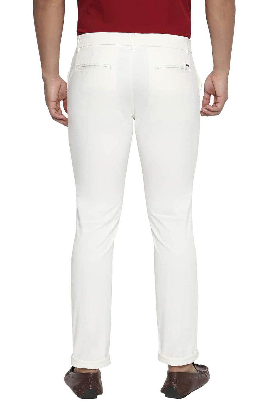 BASICS TAPERED FIT CLOUD WHITE OVER DYED STRETCH TROUSER