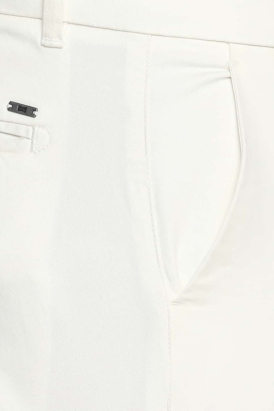 BASICS TAPERED FIT CLOUD WHITE OVER DYED STRETCH TROUSER