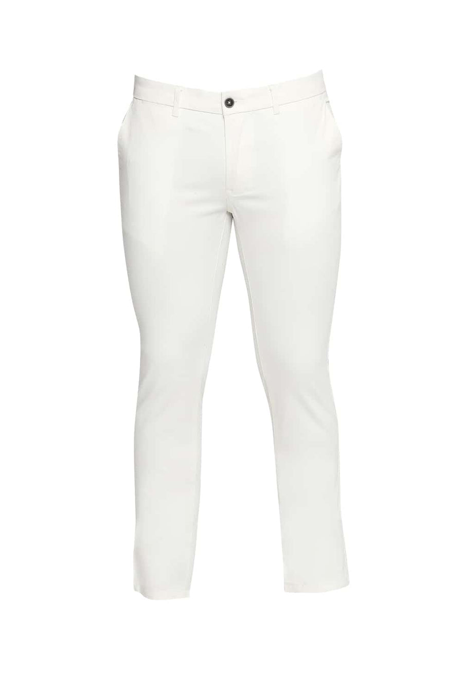 BASICS TAPERED FIT CLOUD WHITE OVER DYED STRETCH TROUSER