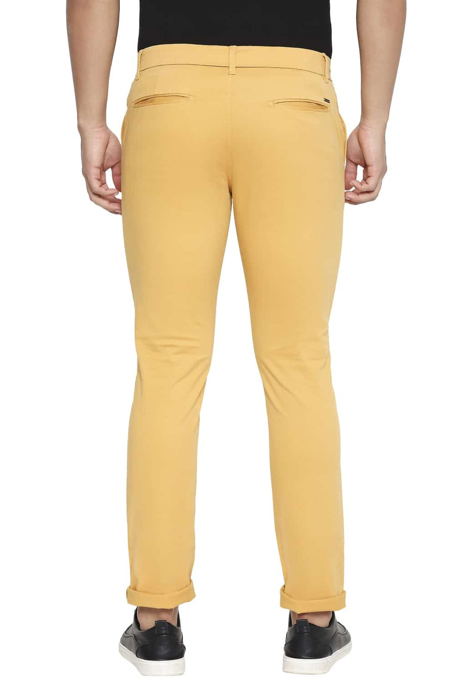 BASICS TAPERED FIT GOLDEN ORANGE OVER DYED STRETCH TROUSER