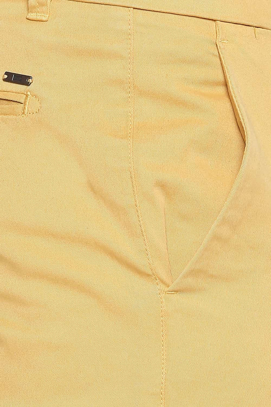 BASICS TAPERED FIT GOLDEN ORANGE OVER DYED STRETCH TROUSER