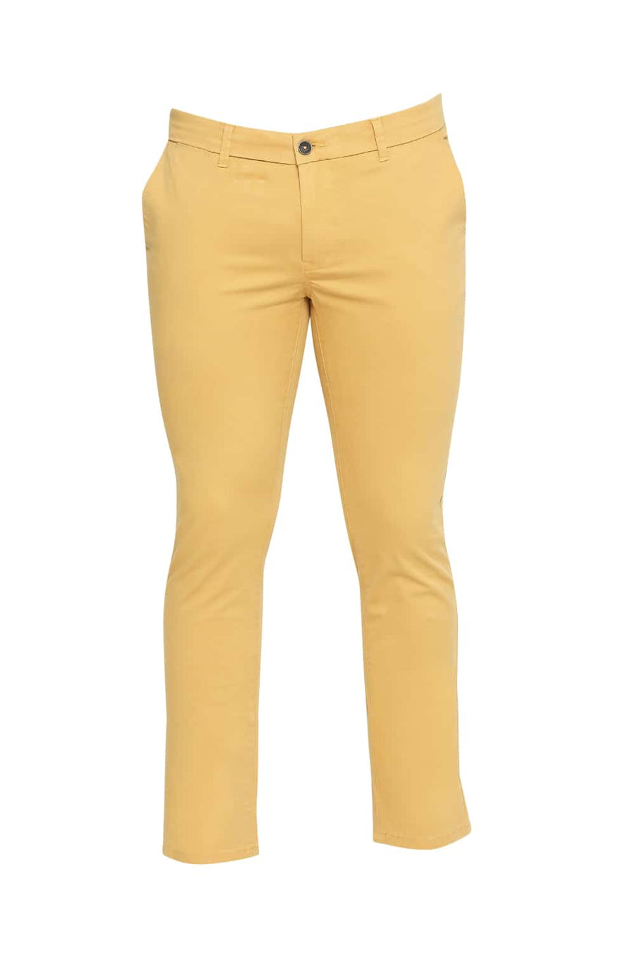 BASICS TAPERED FIT GOLDEN ORANGE OVER DYED STRETCH TROUSER