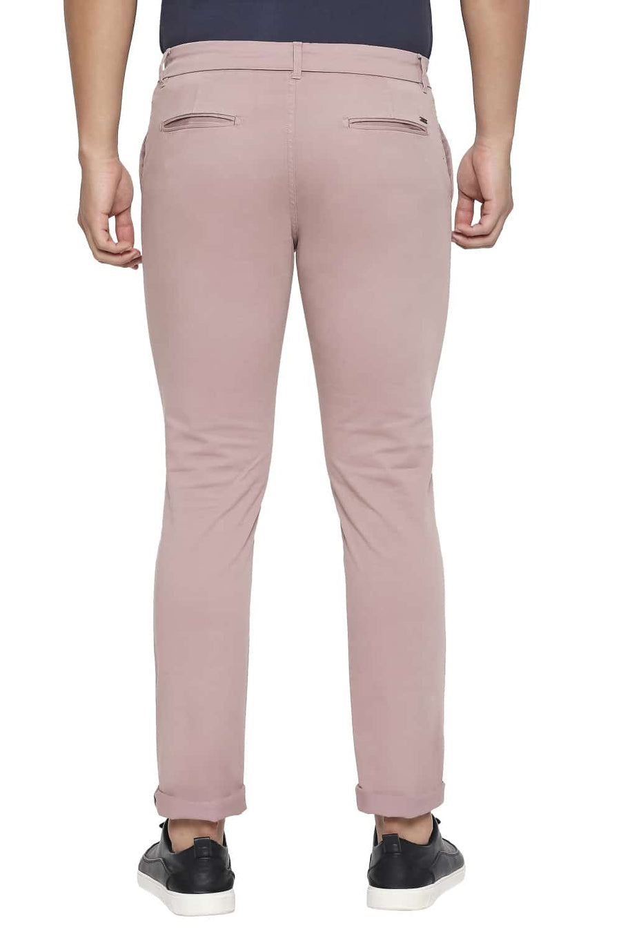 BASICS TAPERED FIT WOOD ROSE OVER DYED STRETCH TROUSER