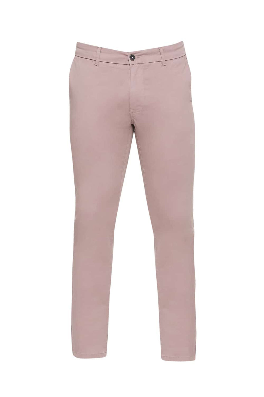 BASICS TAPERED FIT WOOD ROSE OVER DYED STRETCH TROUSER