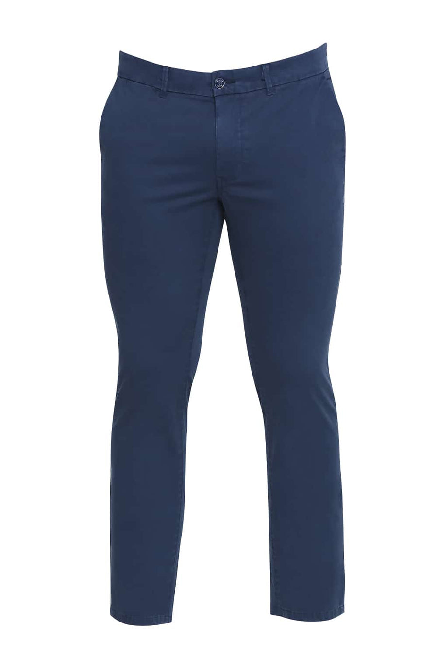 BASICS TAPERED FIT LEGION BLUE OVER DYED STRETCH TROUSER