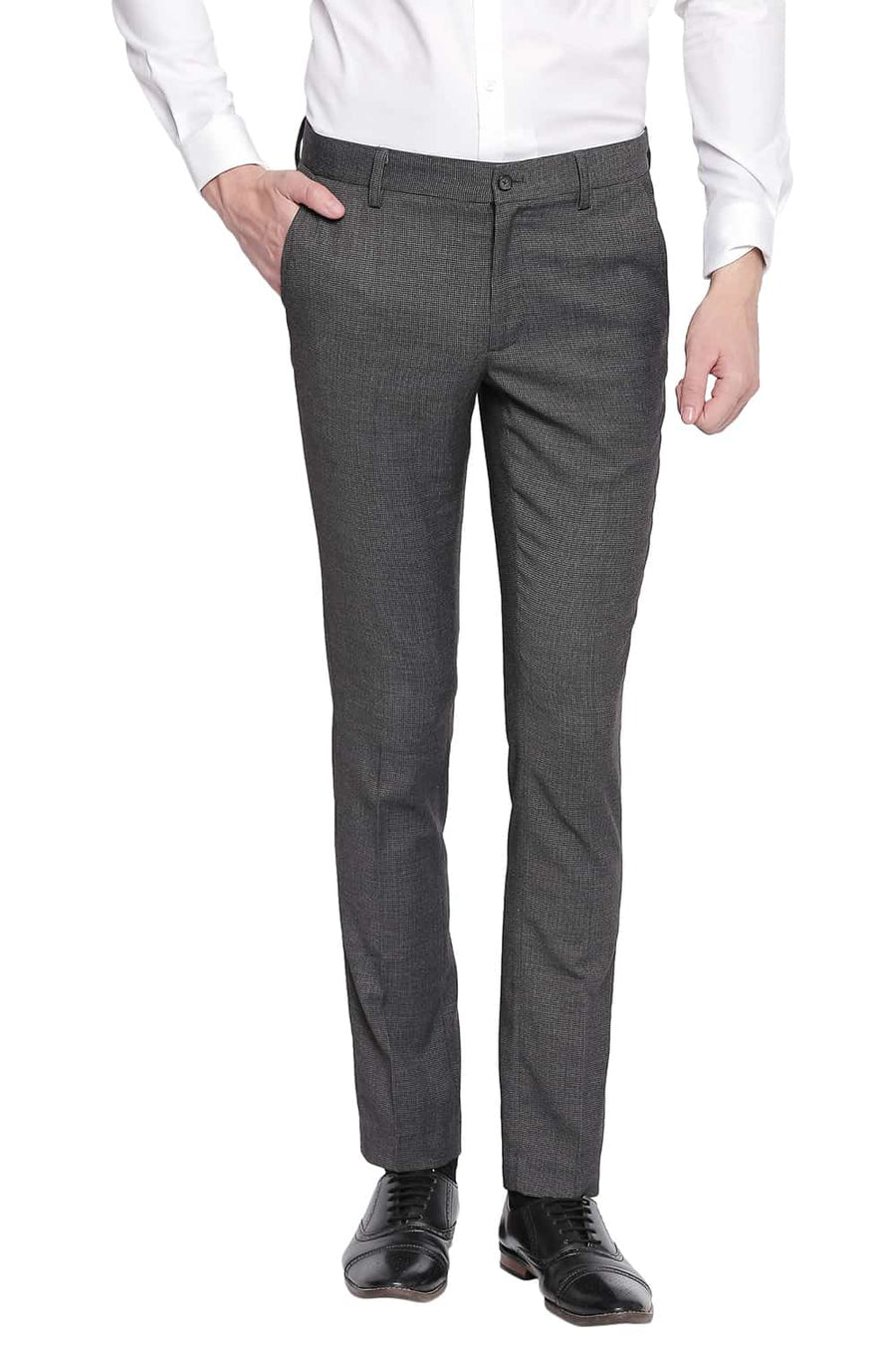 BASICS TAPERED FIT RAVEN STRETCH TROUSER