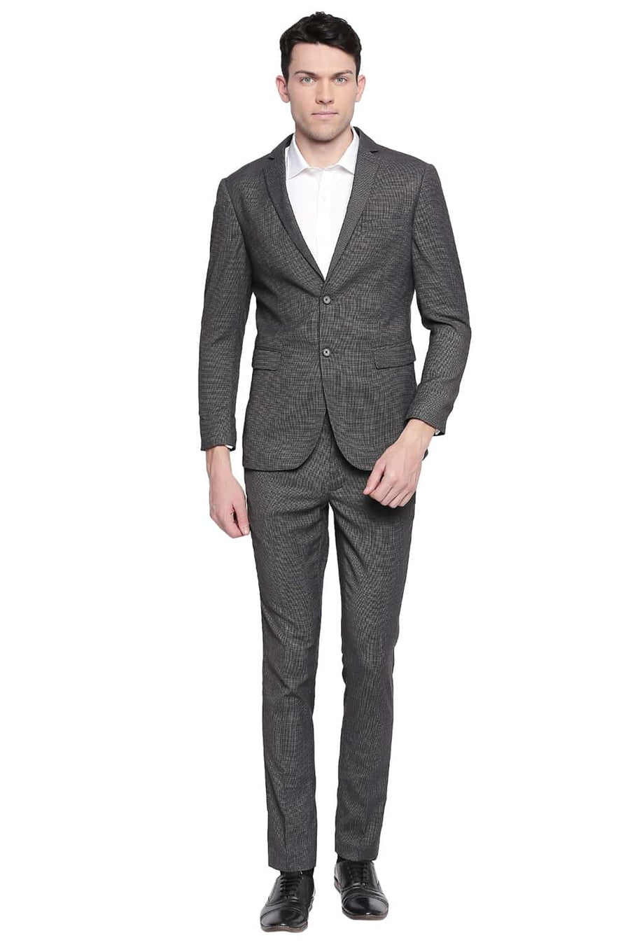 BASICS TAPERED FIT RAVEN STRETCH TROUSER