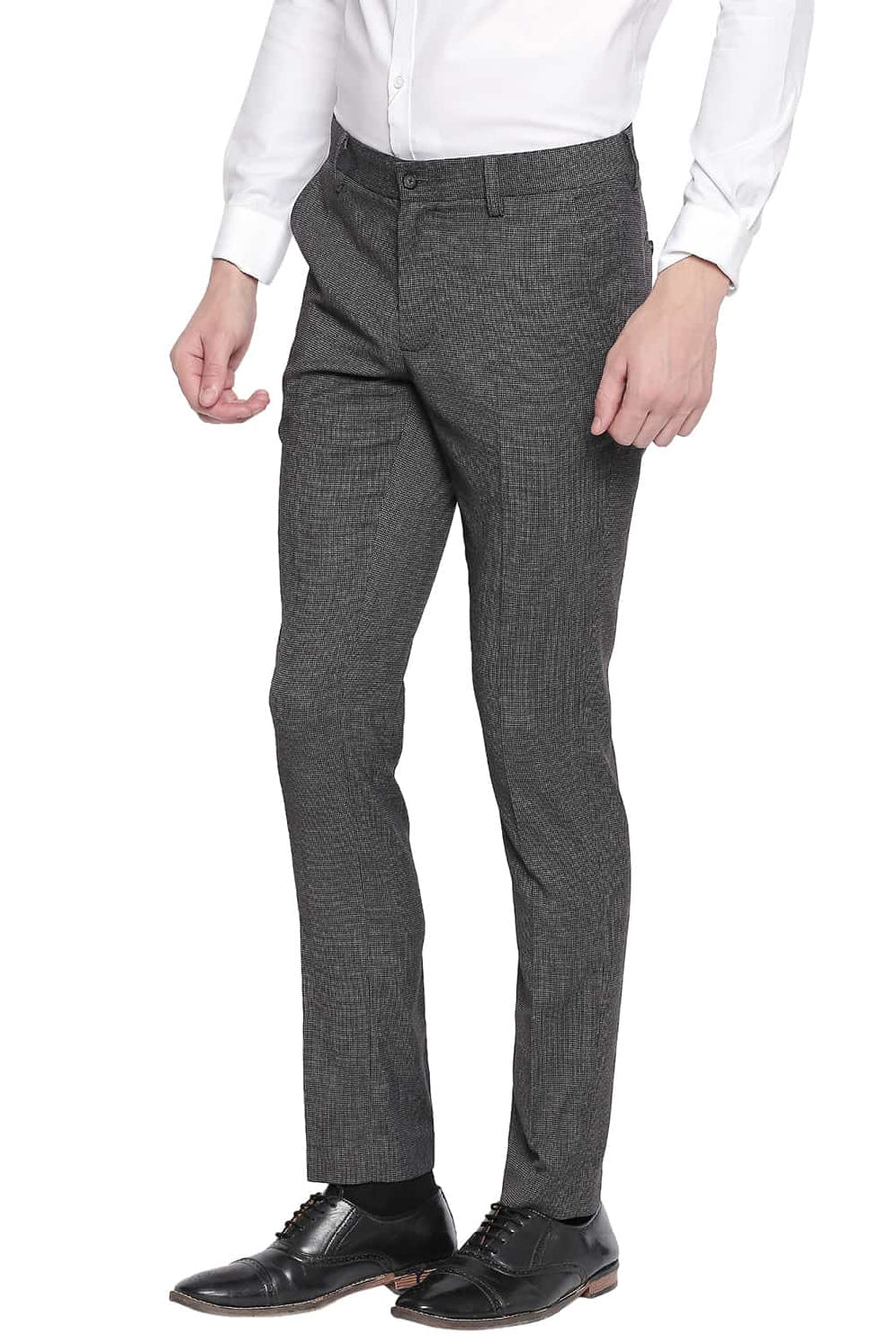 BASICS TAPERED FIT RAVEN STRETCH TROUSER