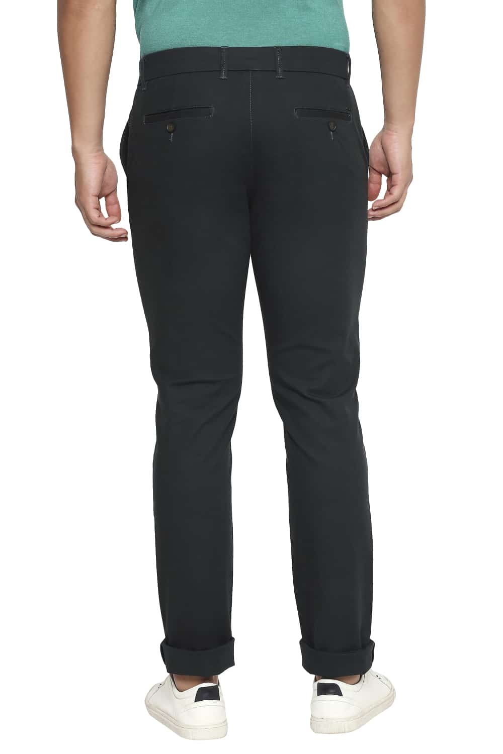 BASICS TAPERED FIT STRETCH TROUSERS