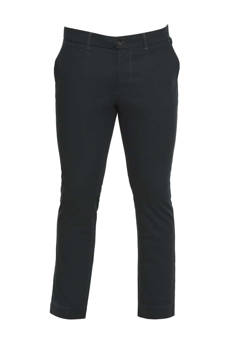 BASICS TAPERED FIT SCARAB OLIVE STRETCH TROUSERS