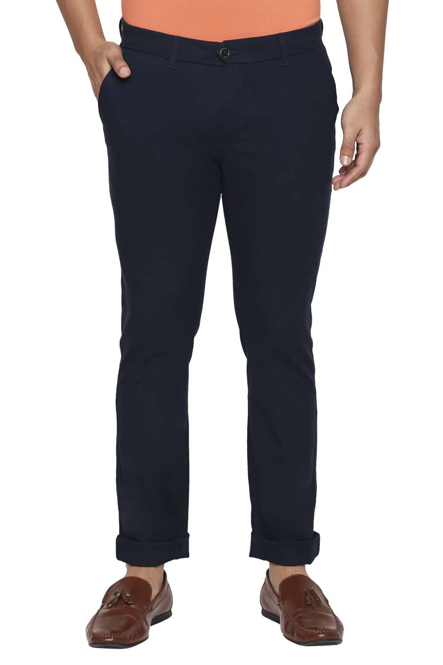 BASICS TAPERED FIT MOOD INDIGO STRETCH TROUSERS