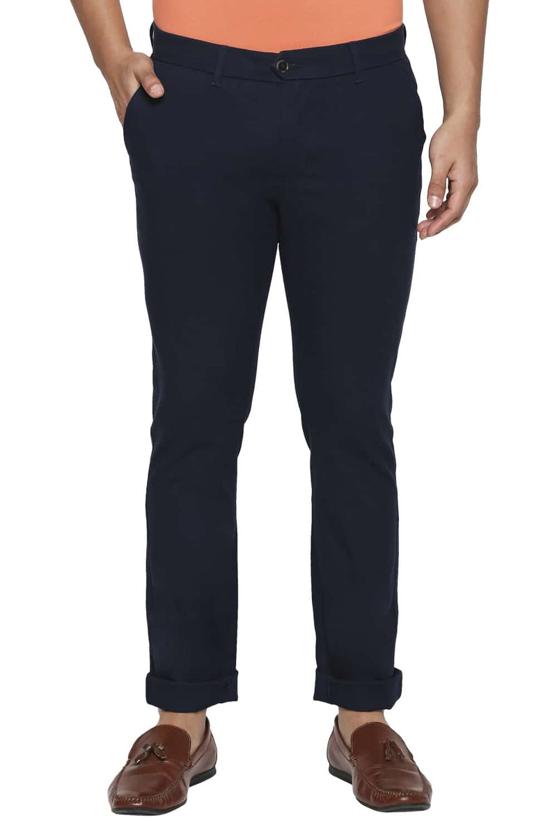 BASICS TAPERED FIT STRETCH TROUSERS