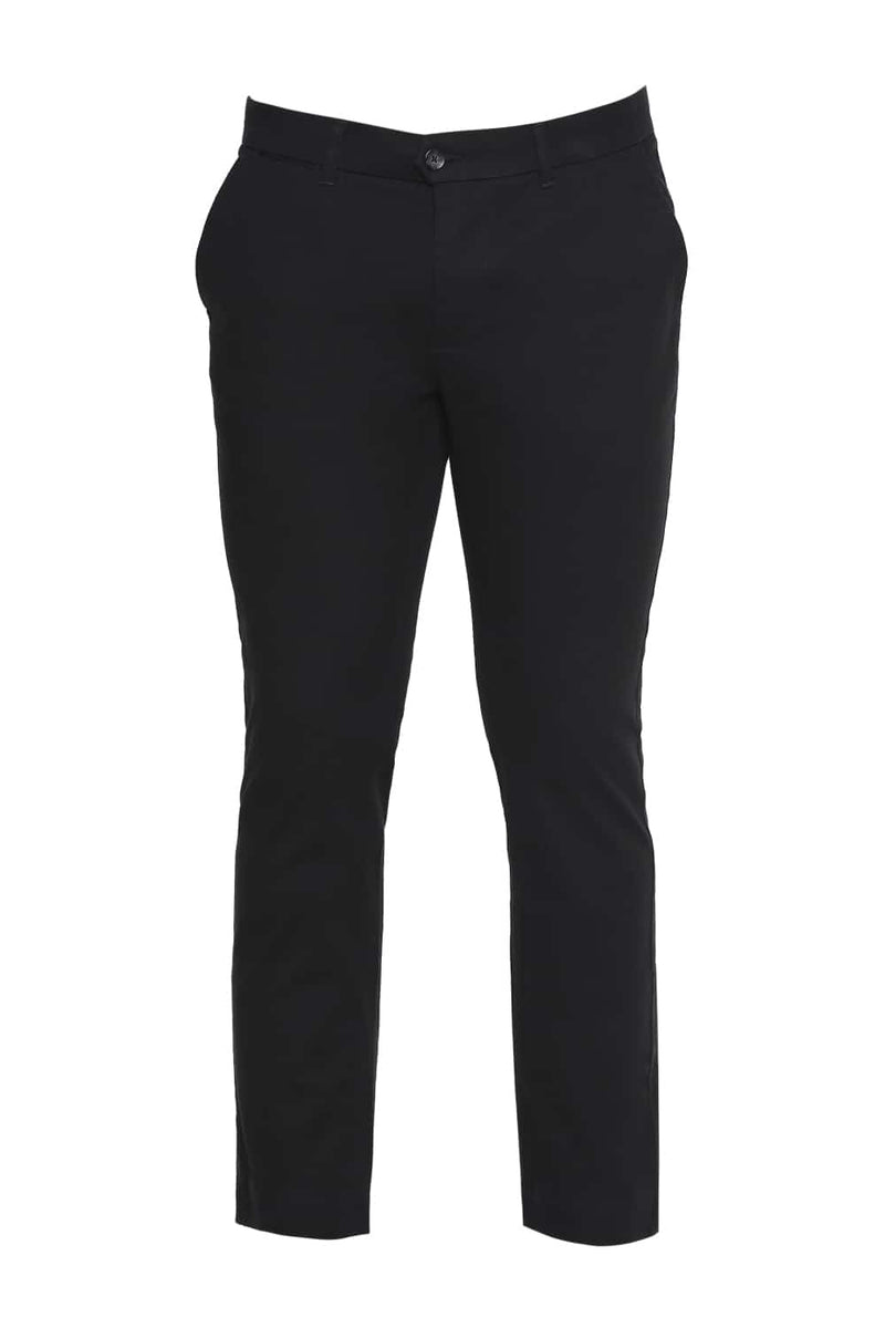 BASICS TAPERED FIT STRETCH TROUSERS