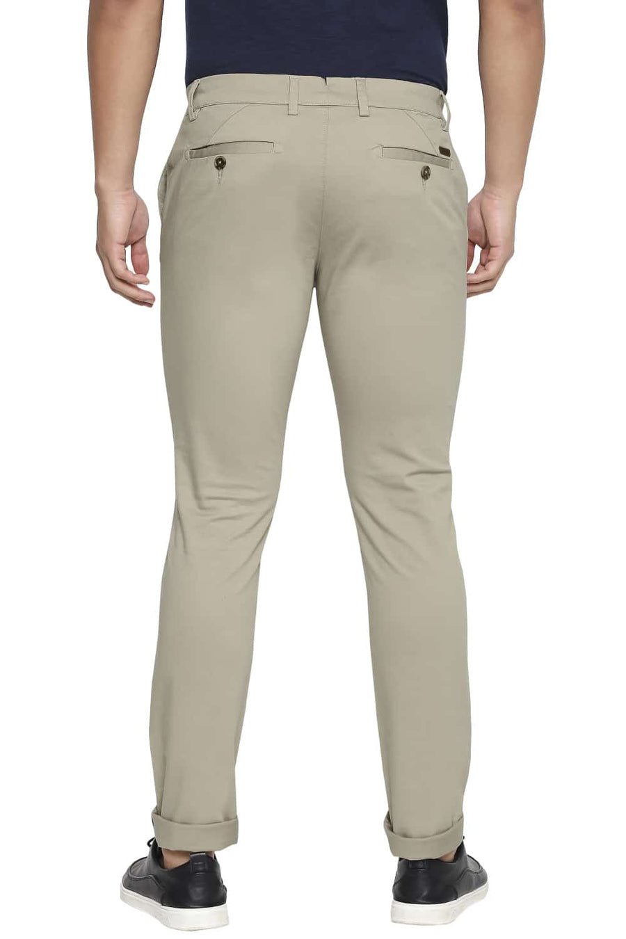 BASICS TAPERED FIT EUCALYPTUS BEIGE STRETCH TROUSER
