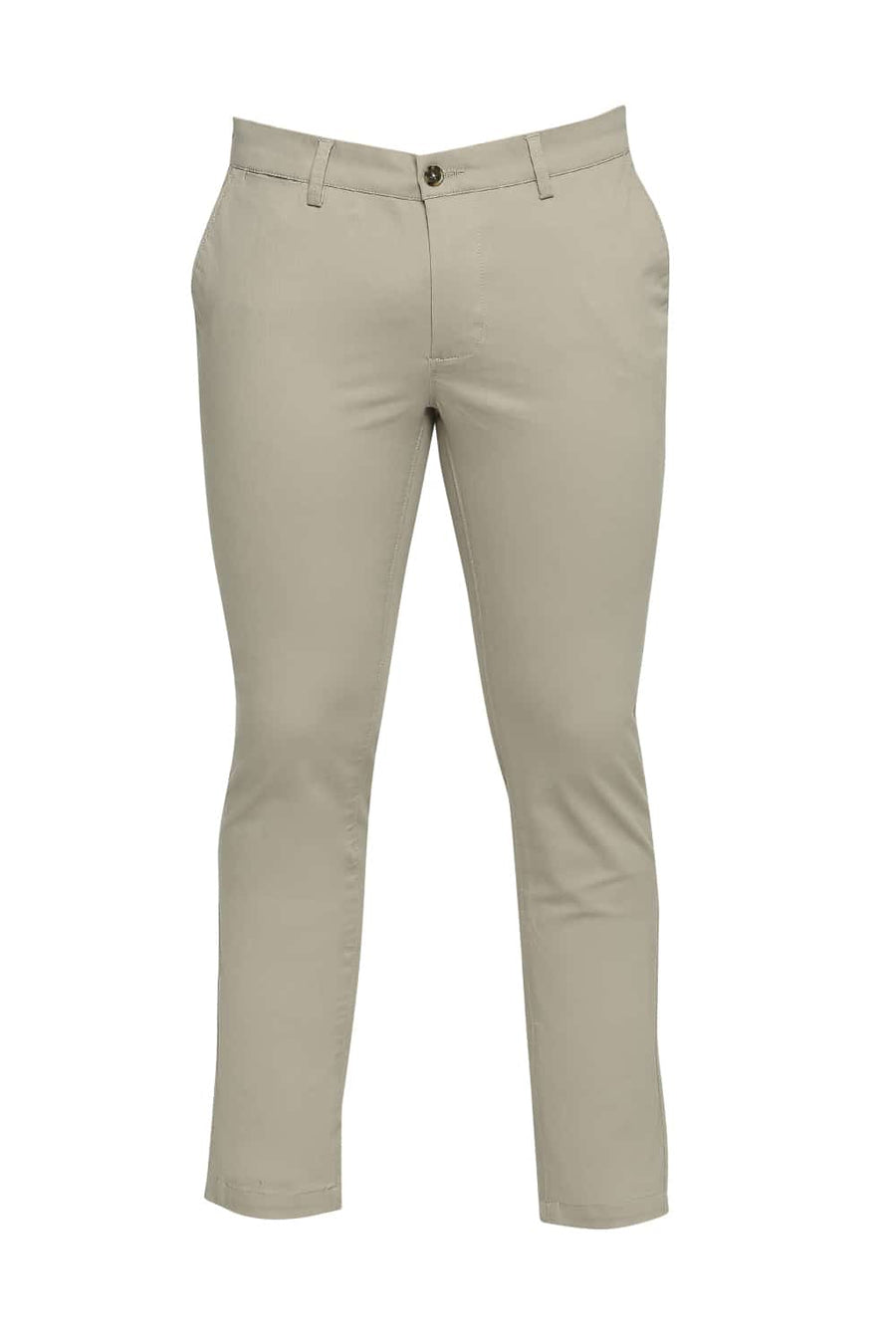 BASICS TAPERED FIT EUCALYPTUS BEIGE STRETCH TROUSER