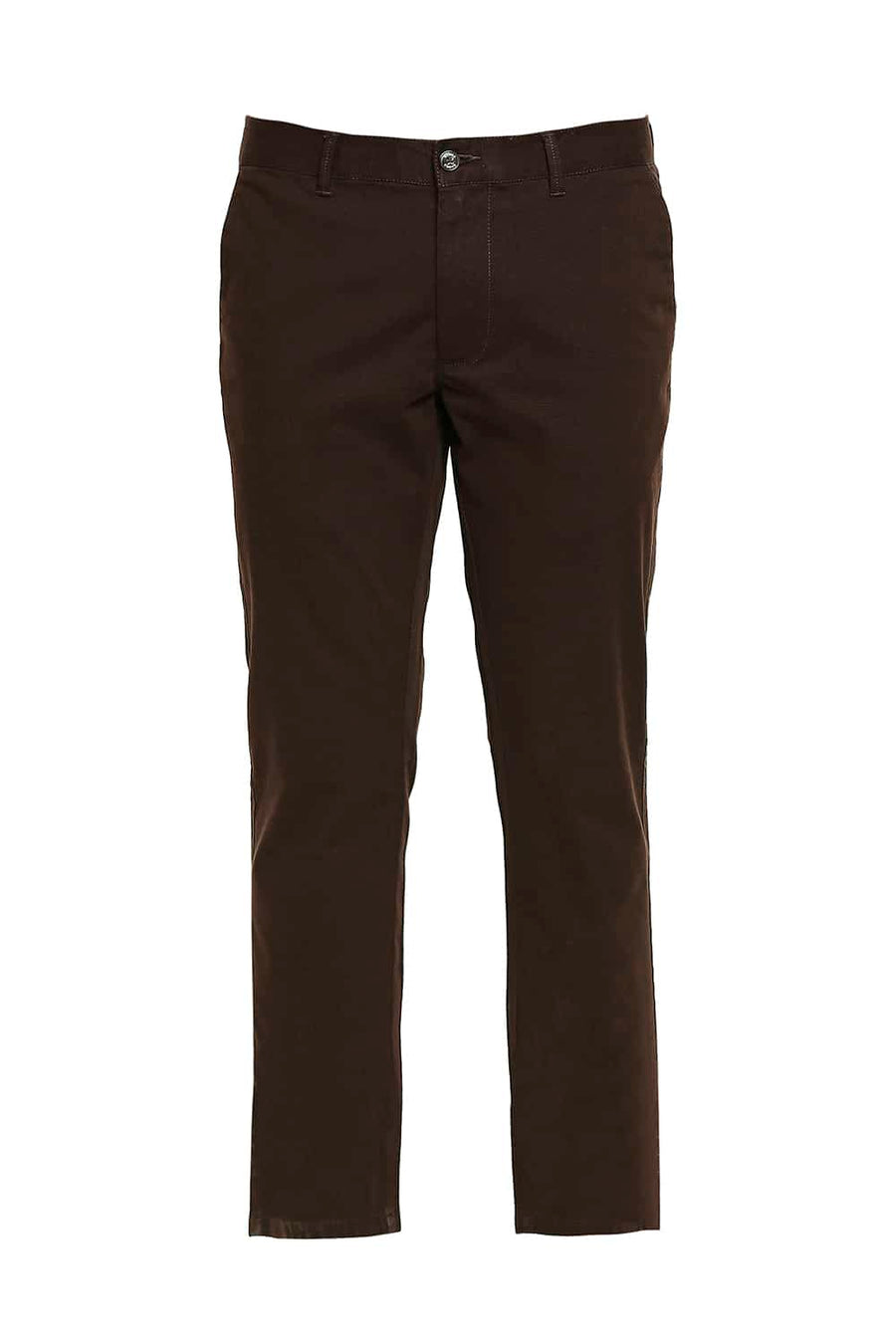 BASICS TAPERED FIT SLATE BROWN STRETCH TROUSER