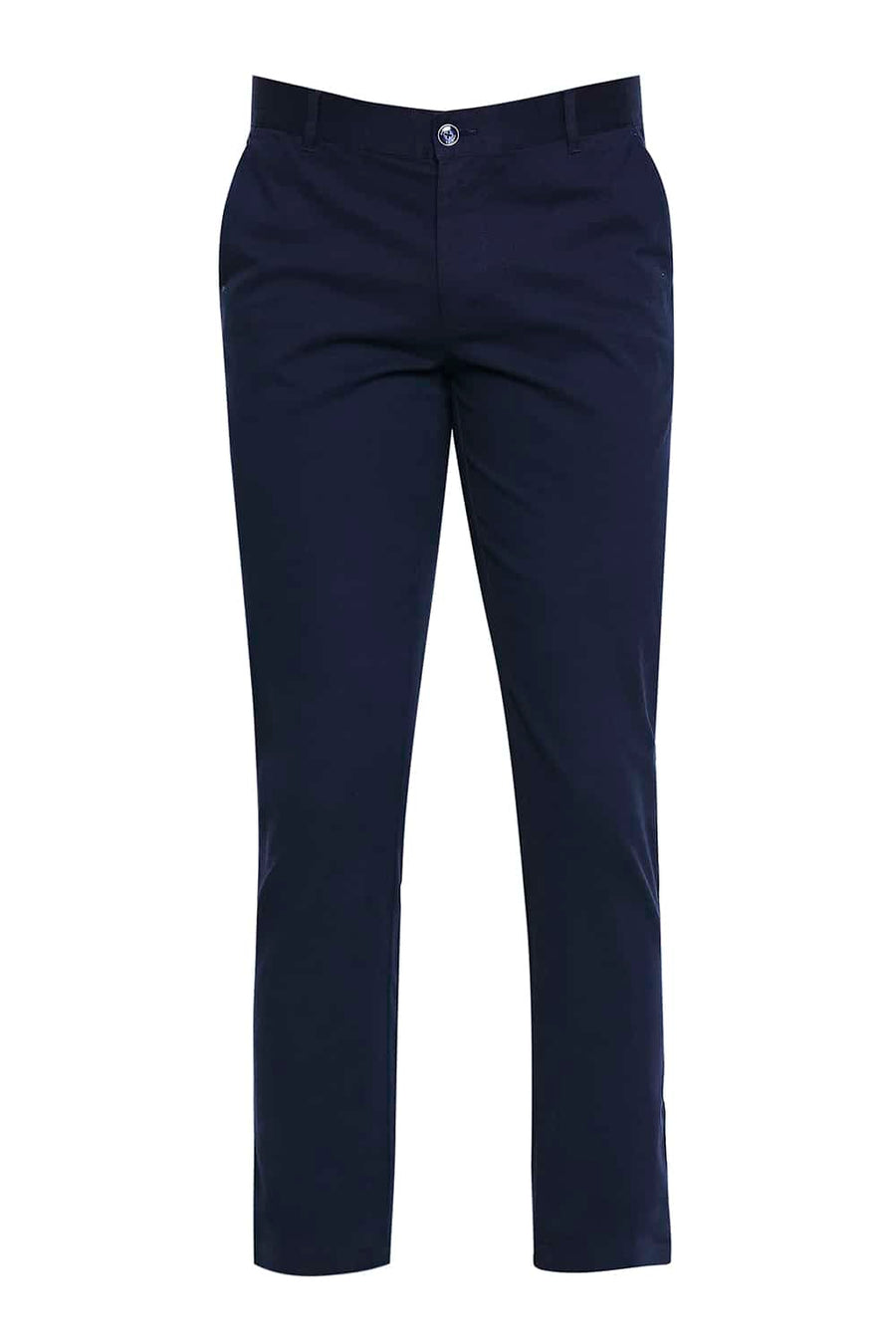 BASICS TAPERED FIT MOONLIT NAVY STRETCH TROUSER