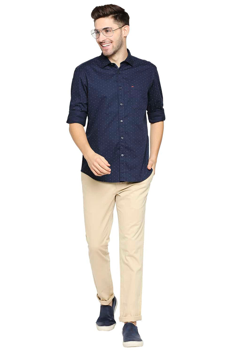 BASICS TAPERED FIT BISCOTTI KHAKI STRETCH TROUSER