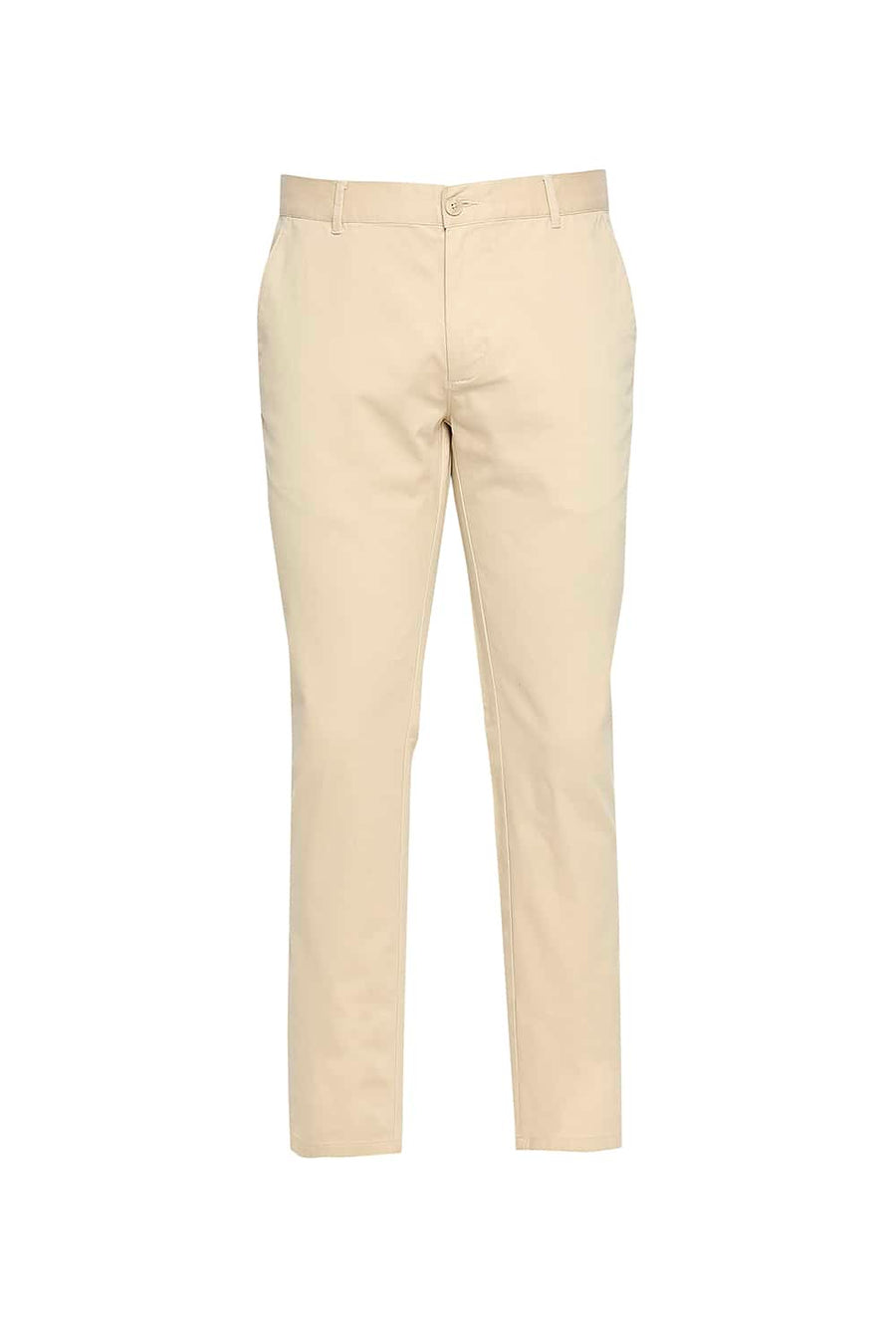 BASICS TAPERED FIT BISCOTTI KHAKI STRETCH TROUSER