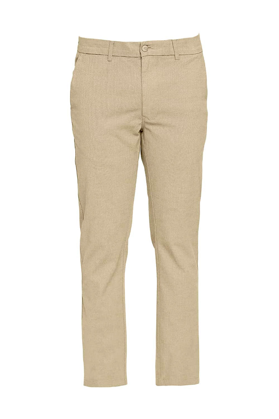 BASICS TAPERED FIT TAPENADE KHAKI STRETCH TROUSER