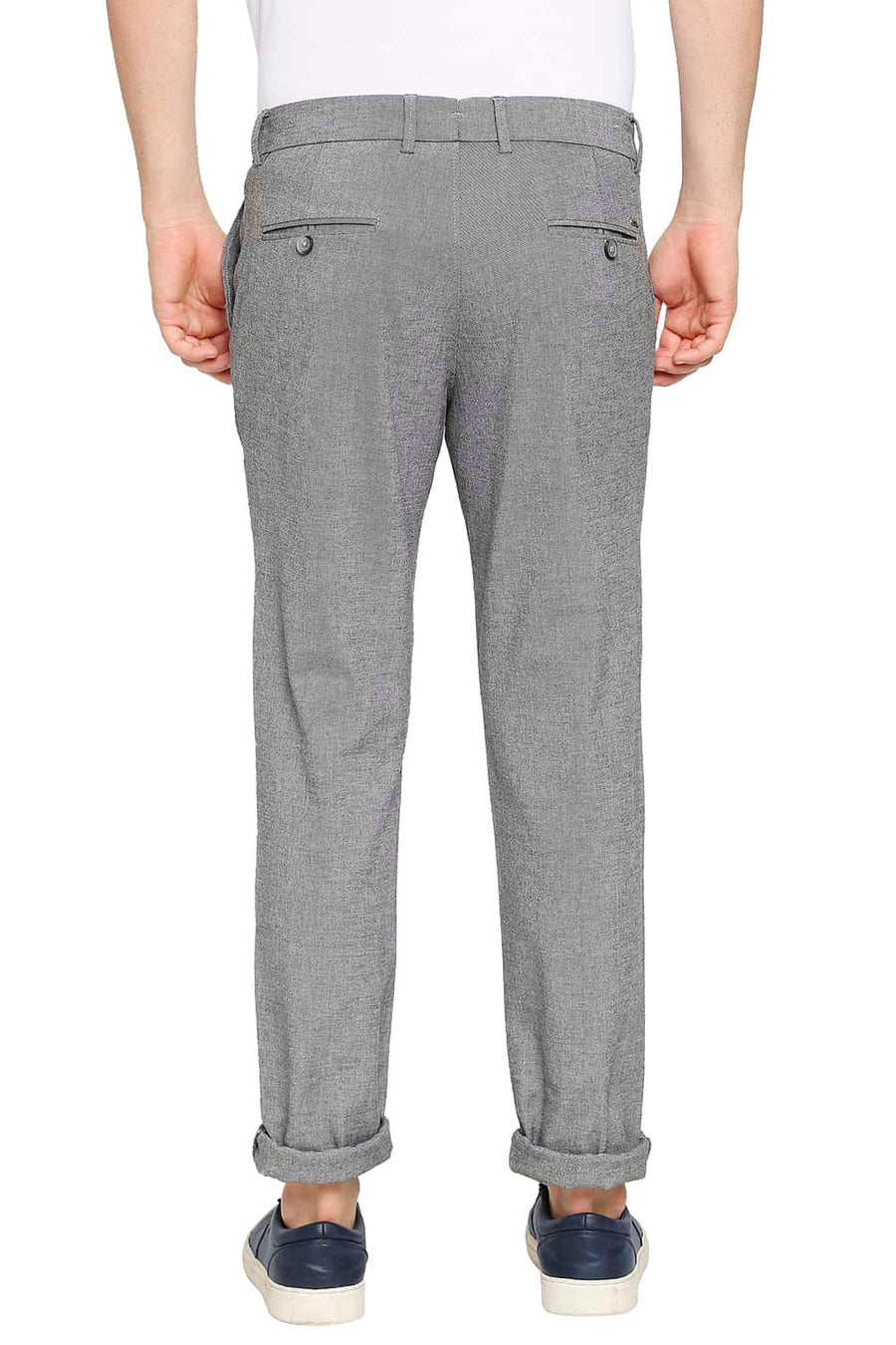 BASICS TAPERED FIT SHADOW GREY STRETCH TROUSER
