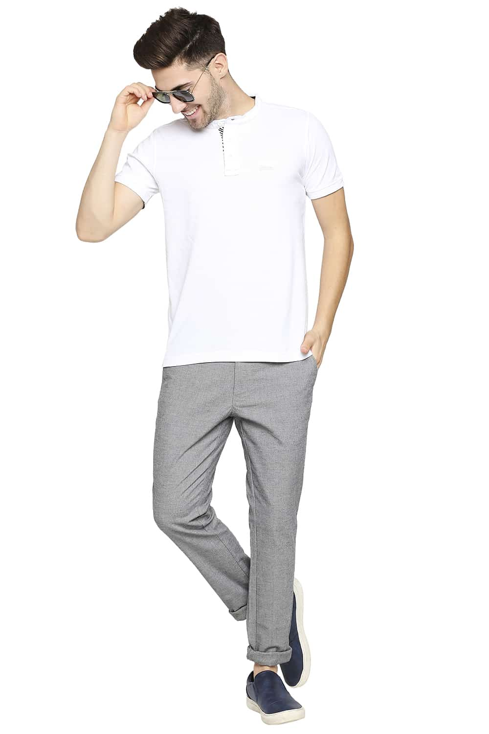 BASICS TAPERED FIT STRETCH TROUSER