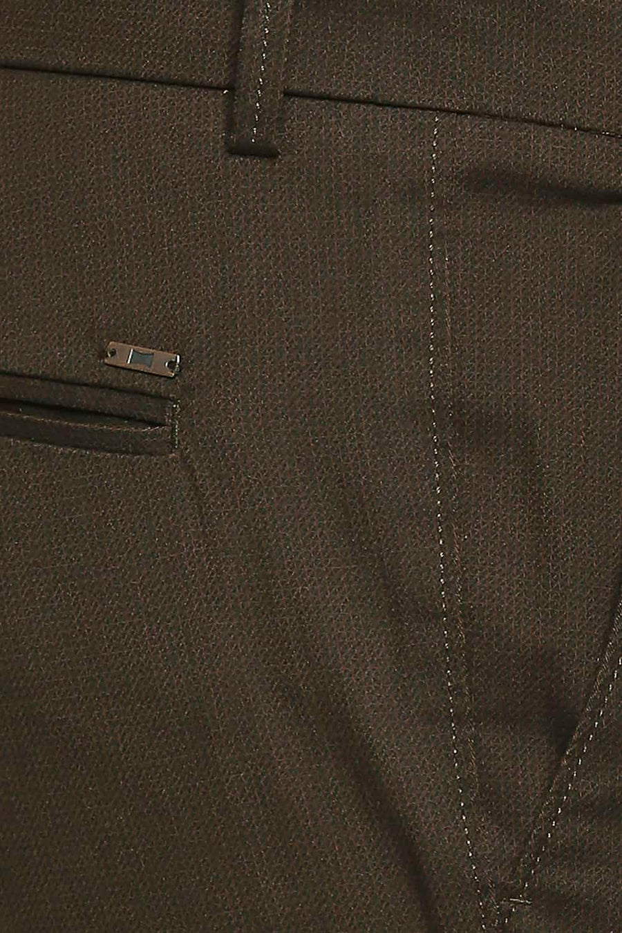 BASICS TAPERED FIT CARAFE COFFEE STRETCH TROUSER