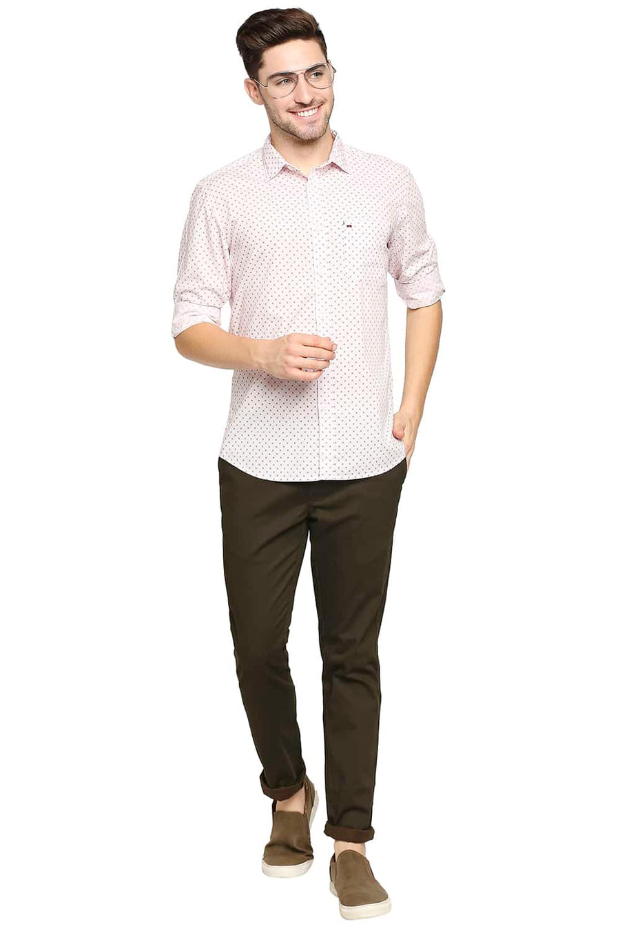 BASICS TAPERED FIT CARAFE COFFEE STRETCH TROUSER