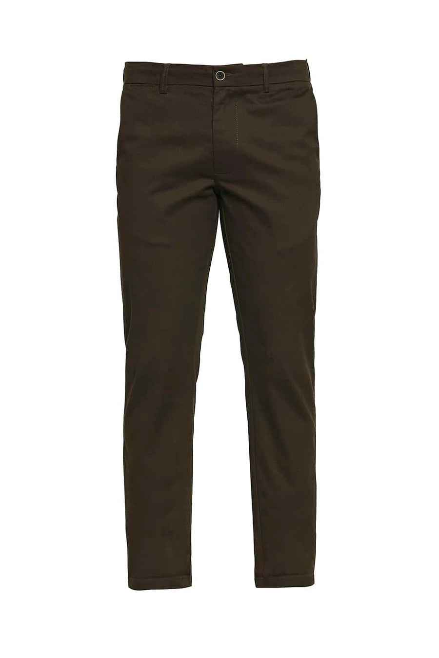 BASICS TAPERED FIT CARAFE COFFEE STRETCH TROUSER