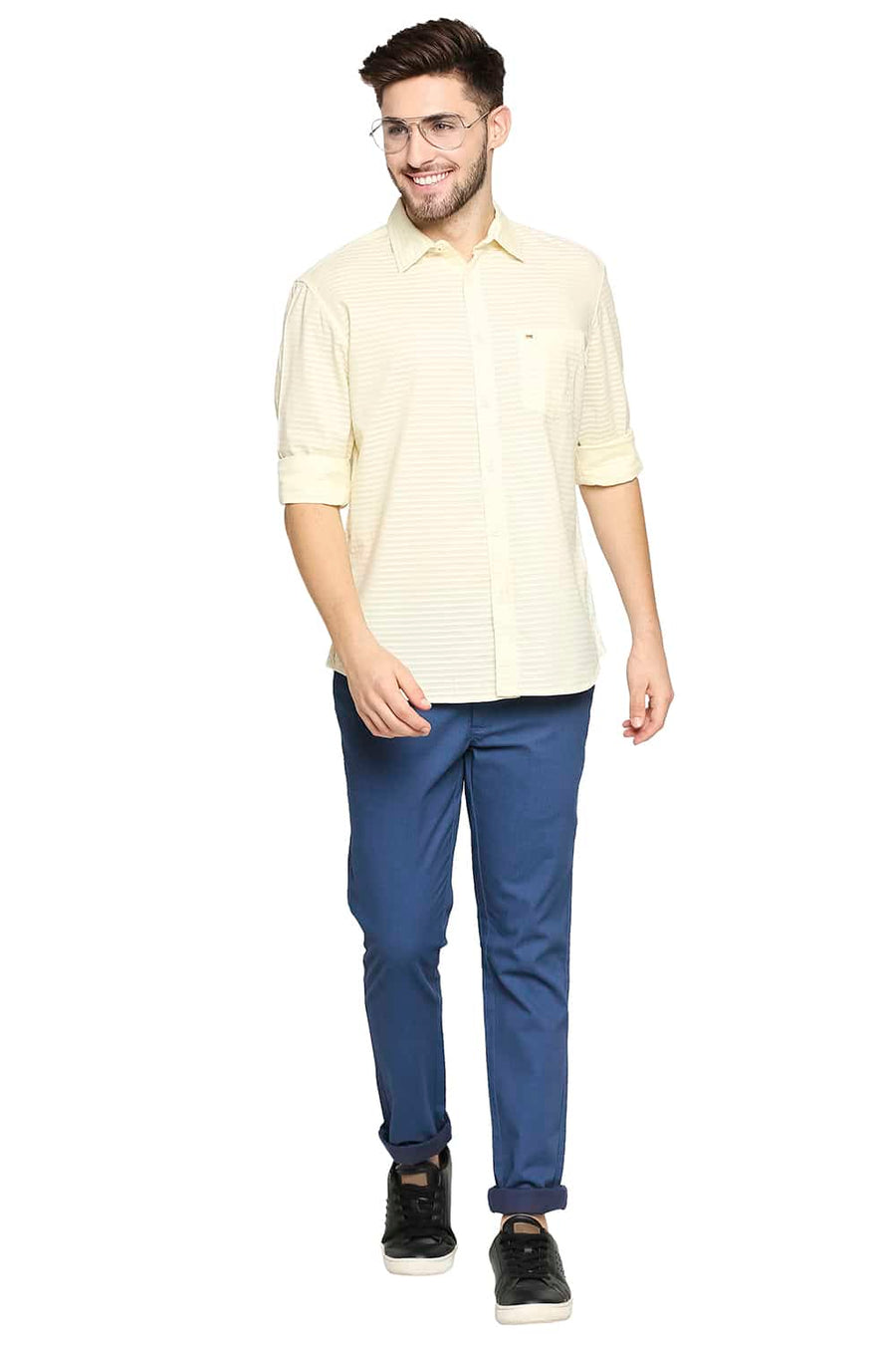 BASICS TAPERED FIT MAJOLICA NAVY STRETCH TROUSER