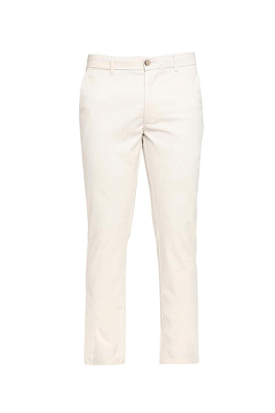 BASICS TAPERED FIT GARDENIA ECRU STRETCH TROUSER