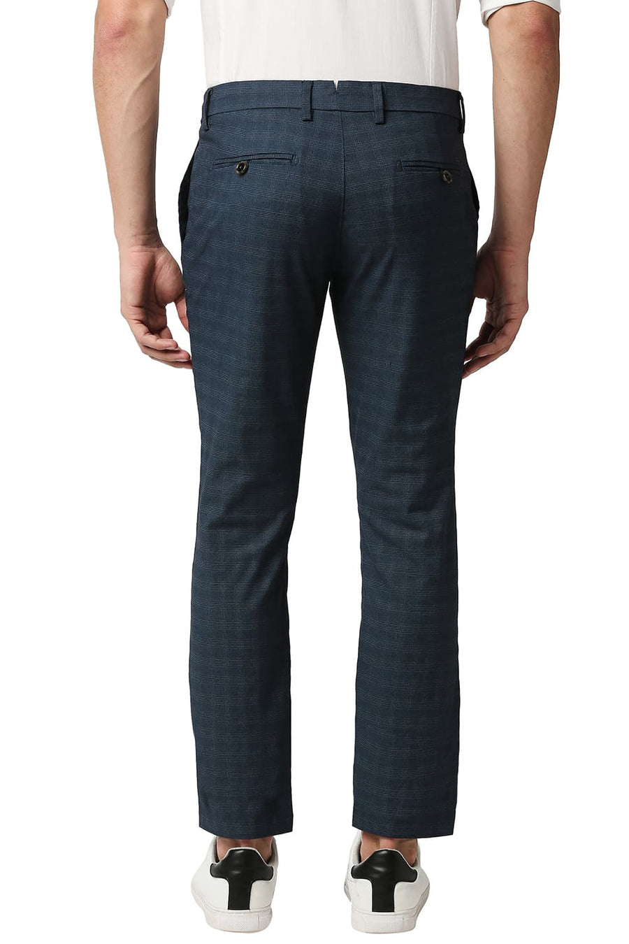 BASICS TAPERED FIT SAXONY NAVY STRETCH TROUSER