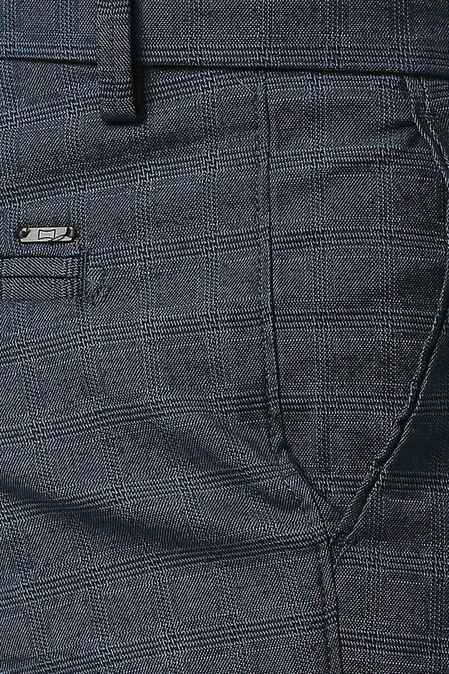 BASICS TAPERED FIT SAXONY NAVY STRETCH TROUSER