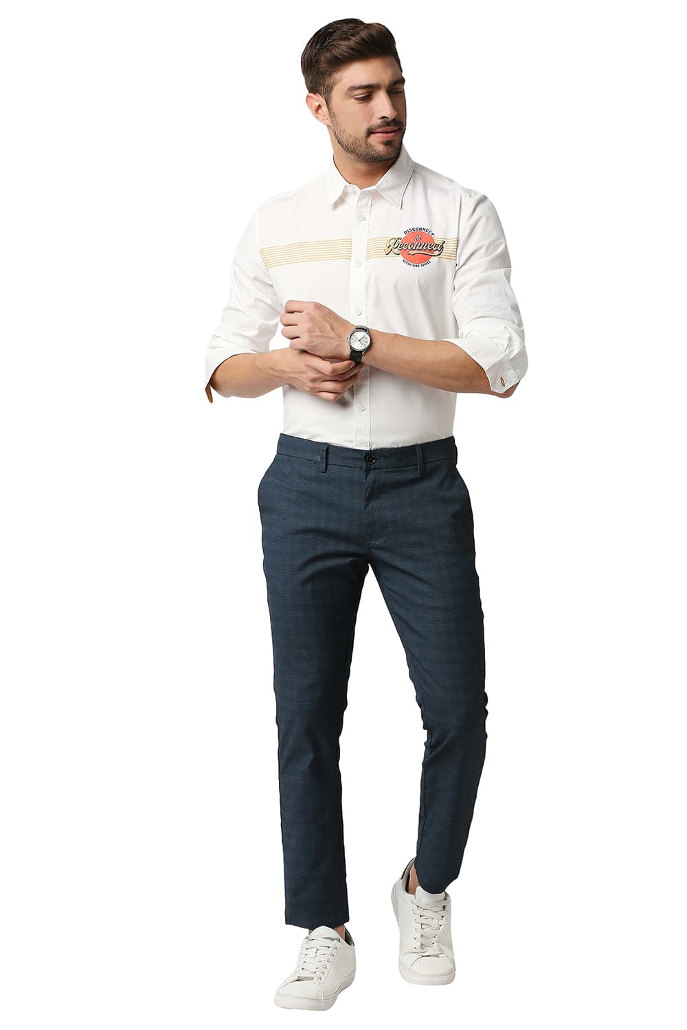 BASICS TAPERED FIT STRETCH TROUSER