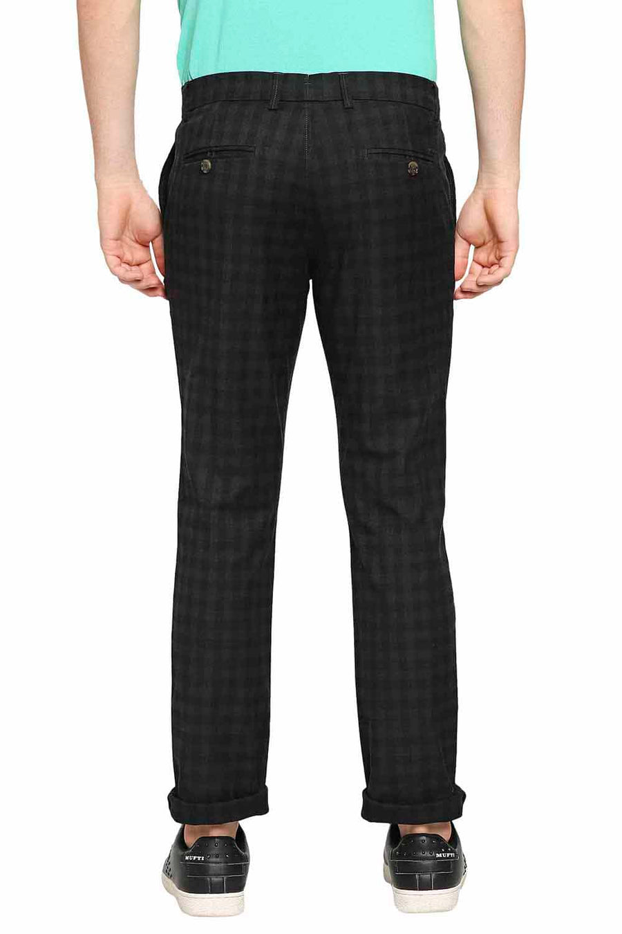 BASICS TAPERED FIT SCARAB GREEN STRETCH TROUSER